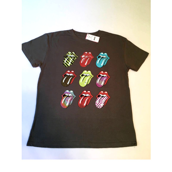 Rolling Stones T-Shirt New NWT Gray Logo - Picture 1 of 4